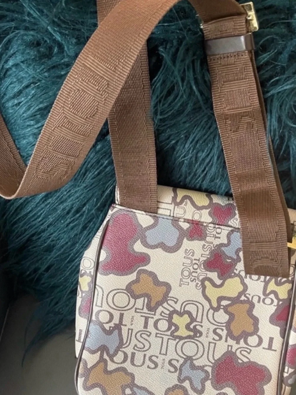 TOUS Multicolort Logo Women’s Crossbody in Cream, Brown, Blue, Olive & Burgundy